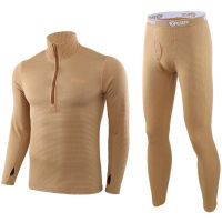 Thermal Underwear Sets Men Winter Long sleeve Tops Long Pants Tracksuit Sports Tactical Training Fitness Fleece Thermo Underwear