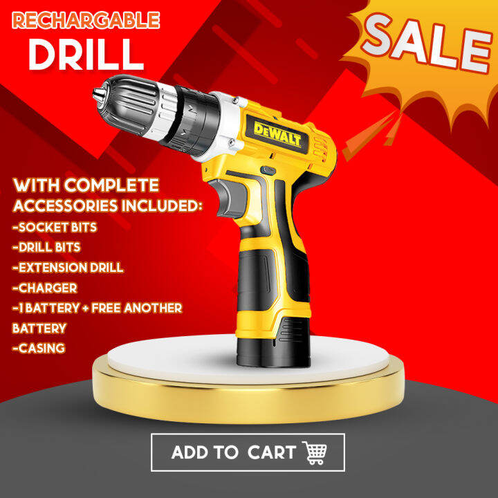 CHARGE 12V PERCUSSION DRILL Liion battery for wood, Drill for