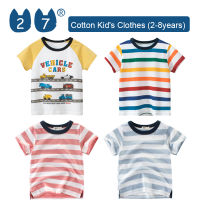 27Kids Store เสื้อยืดแขนสั้นของเด็กเสื้อยืดเด็กหญิงเด็กชายสำหรับเด็กทารก (1Y-8Y) 2023สำหรับเด็กผู้ชายฤดูร้อน