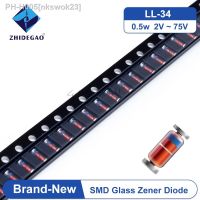 ▼ 100pcs 1/2W 0.5w Zener Diode SMD ZMM 2V 2V2 3V 3V3 3V9 4V7 5V1 7V5 8V2 10V 12V 15V 16V 18V 20V 24V 27V 30V 33V 36V 39V 43V LL34