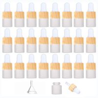 20/30/50Pcs Mini Dropper Bottle Frosted Glass Dropper Bottle Essential Oil Aromatherapy With Wood Grain Plastic Cap 2Ml 3Ml 5Ml