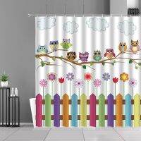 【Bathroom sale】ม่านอาบน้ำน่ารักนกกระเรียนไดโนเสาร์ Alpaca ห้องเด็ก DecorCurtains หน้าจอห้องน้ำ