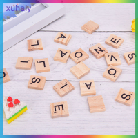 xuhaiy 100pcs wooden alphabet scrabble tiles ตัวอักษรสีดำและปริศนาตัวเลขดิจิตอล