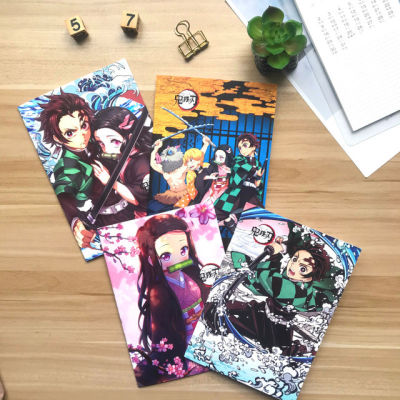 20 pcslot Kawaii Demon Slayer A5 Notebook Cute Portable Color Page Note Book Diary Planner Stationery gift School Supplies