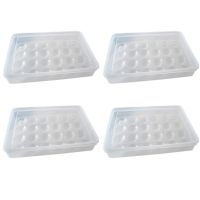 4X Egg Holder for Refrigerator, Deviled Egg Tray Carrier with Lid Fridge Egg Storage Stackable Plastic Egg Containers