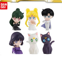 6PCS Bandai ของแท้ Anime Sailor Moon Action Figures Gashapon Tsukino Usagi 4 Eternal Hug Data Cable ตุ๊กตา Kawaii ของเล่น