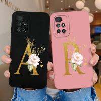 เคสสำหรับ Xiaomi Redmi 10 4G 5G เคสคู่หรูหรายอดนิยมกันกระแทกซิลิโคนนิ่ม TPU ตัวอักษรดอกไม้ปกป้องกล้องฝาหลังสำหรับ Redmi10กรอบกันชน21061119AG