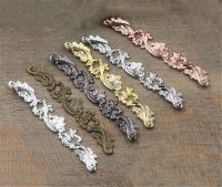 20pcs 7x78mm Brass Filigree Wraps Flower Connectors Metal Crafts Gift Decoration DIY Findings Jewelry Making