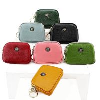 ✙﹊ Luxury Genuine Leather Women Coin Purse Small Wallet Change Pouch Mini Zipper Money Clip Bag Pocket Key Holder Wallets for Women