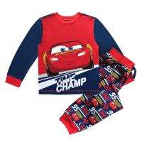 Mickeys Lightning McQueen เด็กผู้หญิงชุดนอนเด็กชุดผ้าฝ้ายเด็กเสื้อผ้าเด็กใหม่เครื่องปรับอากาศเสื้อผ้าการ์ตูนพิมพ์แขนยาว Autumn