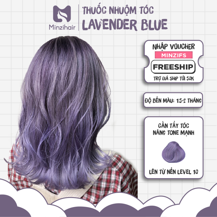 Lavender Blue - màu tím nhạt thanh lịch và dịu dàng, là sự lựa chọn hoàn hảo cho các cô gái muốn tìm kiếm một phong cách mới mẻ. Xem hình ảnh về thuốc nhuộm tóc màu Lavender Blue để thấy sự độc đáo của nó nhé!