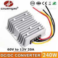 SZWENGAO ตัวแปลง DC แบบ Step-Down,5A 15A 10A 36V 48V 60V ถึง12V ตัวควบคุมแรงดันไฟฟ้าแหล่งจ่ายไฟเรือบรรทุกรถยนต์