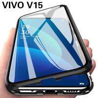 สองด้านกระจกแม่เหล็กดูดซับโลหะกรณีกันชนสำหรับ VIVO V15 โทรศัพท์กรณีกระจกบางปก 2 in 1 อลูมิเนียมกรอบแม่เหล็กดูดซับเชลล์