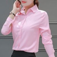 Spring 2020 Korean Womens Tops White Blouses Casual Long Sleeve Ladies Shirts Black Blouses 2XL 1XL White Pink Shirt Ladies Tops