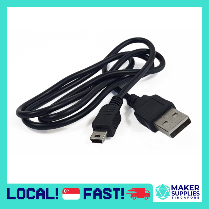 80cm Male USB A to Male USB Mini B Data Cable Black Wire suitable for