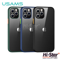 Usams เคสหลังใส PC ขอบสีด้าน TPU เคสกันกระแทก เคสไอโฟน 12 เคสมือถือ iPhone 12 เคสโทรศัพท์มือถือ เคสใสไอโฟน 12 for iPhone 12 / 12 Mini / 12 Pro / 12 Pro Max