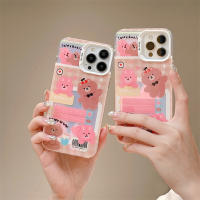 ลายกระต่ายการ์ตูนหมีสีน้ำตาลน่ารักแฟชั่น3D สำหรับ IPhone14 13 12 11 Pro Max เคสโทรศัพท์เป็นคู่