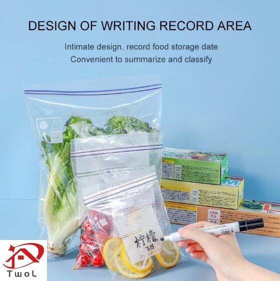 TwoL Food Storage Bags Zero Waste Ziplock Bag 1BOX Reusable Fridge