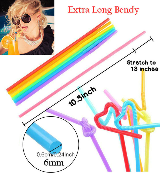 100pcs-drinking-birthday-straw-wedding-bendy-neon-flexible-coloured