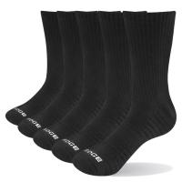 YUEDGE Mens Cotton Cushion Crew Socks for Men Moisture Wicking Performance Athletic Sports Work Socks 5 PairsPack