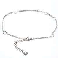 Tiny 304 Stainless Steel Anklet For Women Silver Color Heart Chain Anklets Leg Jewelry Foot Chain Barefoot 23cm(9 quot;) long1 Piece