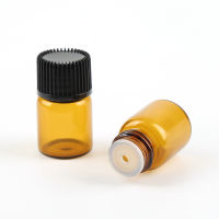 100Pcs 2Ml Glass Amber Lotion Toner Pump Bottles Perfume Essential Oil Aromatpy Mini Cosmetic Containers Travel Pot