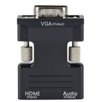 HD 1080P HDMI-เข้ากันได้กับ VGA Converter กับอะแดปเตอร์เสียงหญิง-ตัวผู้แปลงสำหรับ PC ทีวีแล็ปท็อปจอภาพโปรเจคเตอร์