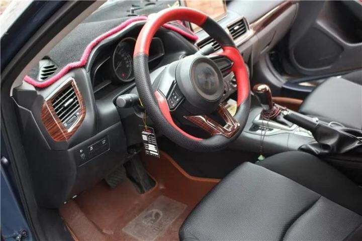 for-mazda-3-axela-2017-2018-19-accessories-gear-cup-frame-patch-center-console-outlet-gear-head-windows-control-panel-wood-grain