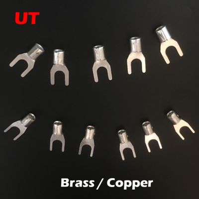 【YF】✴◐▩  UT1.5-4 UT1.5-5 UT1.5-6 U Spade Fork Type Lug Splice Non Insulated Cable Wire Cold Press Crimp Terminal