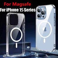 Original For Magsafe Magnetic Wireless Charging Case For iPhone 15 14 Plus 13 12 11 Pro Max Mini Xs XR Transparent Acrylic Cover