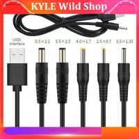 KYLE Wild Shop 0.5M USB to DC Port Charging Cable Cord DC Plug Jack 5.5x2.1 5.5x2.5 3.5x1.35 4.0x1.7 2.5x0.7mm Power supply Extension Wire