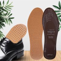 Ultra Thin Breathable Deodorant Leather Insoles for Shoes Men Women Elevator Shoes Inner Sole Inserts Foot Care Shoe Pads Cleaning Tools