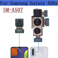 Kamera Depan Belakang untuk Samsung Galaxy SM-A507FFN A50s ด้านหน้าแบบดั้งเดิมเซลฟี่ความลึกกว้าง Beakang Modul Kamera Ganti