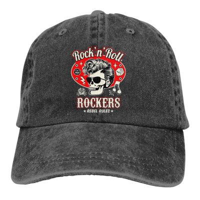 2023 New Fashion  Washed Mens Baseball Cap Skull Dice Rockers Trucker Snapback Caps Dad Hat Rockabilly Rock And Roll Golf Hats，Contact the seller for personalized customization of the logo