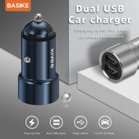 Basike QC3.0ที่ชาร์จในรถDC12-24V 10W ชาร์จไฟในรถUSBคู่ชาร์จเร็วที่ชาร์จมือถือในรถ สำหรับไอโฟนHuawei ซัมซุง Vivo, Oppo for iPhone12, 11/Redmi Note 9, Samsung S10+Car Charger