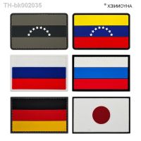 ☼♈ 1PC PVC Material Russia Germany Venezuela Japan Flag Patch Tactical Military 3D Rubber Stickers For Jeans Clothes Bags Badges