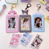 Sanrioed อนิเมะเมโลดี้ Kuromi Cinnamoroll พวงกุญแจ Sampul Kartu ผู้ถือบัตรโฟโต้การ์ดตราบัตรรถบัสผู้ถือกระเป๋าจี้ของขวัญ