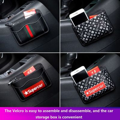 [ใหม่2023] โทรศัพท์มือถือกระเป๋าเก็บของรถยนต์กล่องเก็บของกาวติดรถยนต์ช่องกระเป๋าเก็บของแผงหน้าปัด Hiasan Mobil กระเป๋าแขวน