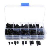 300pcs M3 Nylon Black M-F Hex Spacers Screw Nut Assortment Kit Stand-off Set