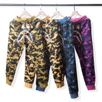 กางเกงวอร์มลายพราง Bape Shark Streetwear Joggers หลวม