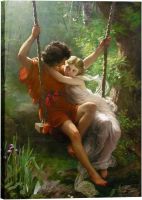 Eliteart-ฤดูใบไม้ผลิโดย Pierre Auguste Cot ภาพวาดทำสำเนากำแพงแก้วภาพพิมพ์ผืนผ้าใบ