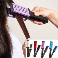 Pro Hairdressing Straightener ไนลอนยืดผมคู่แปรง V รูปร่างหวี Clamp ไม่เจ็บเครื่องมือจัดแต่งทรงผม DIY Home