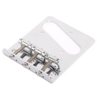 Musiclily 54mm Telecaster Bridge with Compensated Vintage 3-Saddle for Tele Style Electric Guitar, Chrome