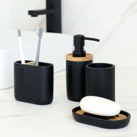 Toothbrush Holder Bathroom Accessories Set Designer Soap Lotion Dispenser Soap Dish Tumbler or Pump Bottle Cup Black and White