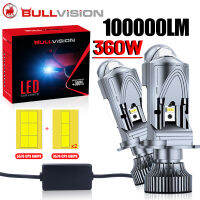 Bullvision 2ชิ้น H4 LED C An BUS มินิโปรเจคเตอร์เลนส์360วัตต์ H4ออโต้คาร์แสงรถจักรยานยนต์ไฟตัดหมอก12โวลต์24โวลต์ LHD STG หลอดไฟ Hilo คาน *