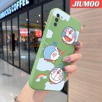 JIUMOO เคสปลอกสำหรับ Samsung M11 A11ลายการ์ตูนแฮปปี้โดราเอมอนดั้งเดิมทรงสี่เหลี่ยมลายขอบซิลิโคนเหลวนิ่มเคสป้องกันกล้องคลุมทั้งหมดเคสฝาหลังเคสนิ่ม