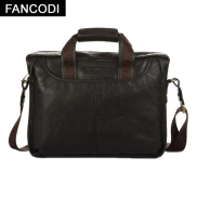 FANCODI Fashion Full Grain Genuine Leather Men s Briefcases Tote Business