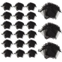 200 Black Organza Wedding Favour Bags Jewellery Pouches 9cm x 12cm