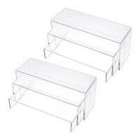 Acrylic Display Risers, Clear Rectangle Stands Shelf for Display 6Pcs