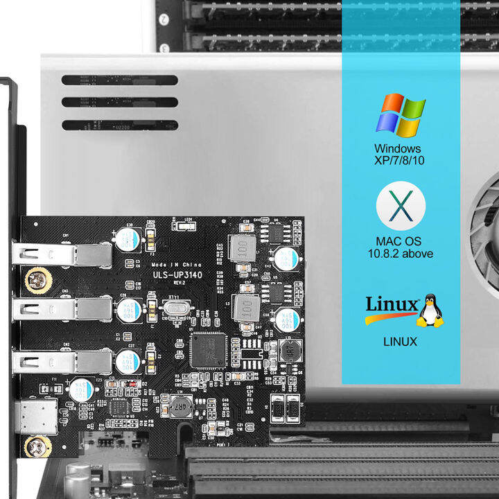 usb-3-0-type-c-พอร์ต-pci-e-การ์ดเอ็กซ์แพนชัน-pci-express-1x-pcie-usb-3-0-hub-อะแดปเตอร์การ์ด4พอร์ต-usb3-0-5gbps-ควบคุมสำหรับ2u-กรณี